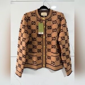 Gucci GG Jacquard Wool Cardigan